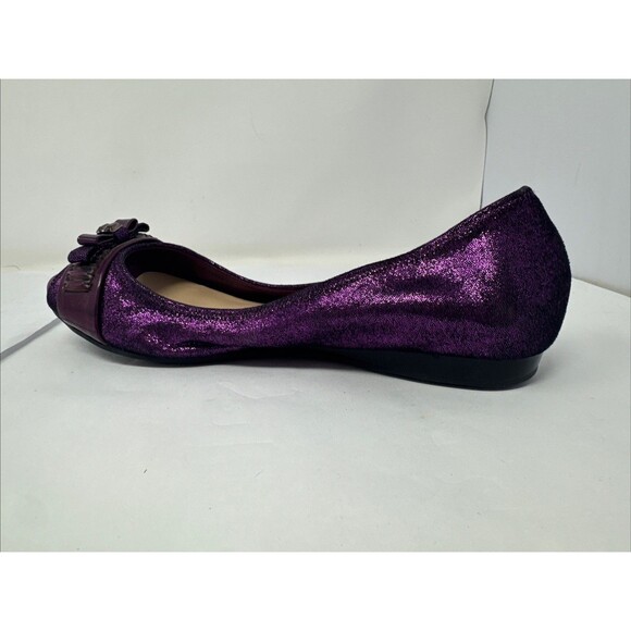 Cole Haan Janelle OT.Ballet Open Toe Leather Flats Masquerade SZ 8 B Purple - Picture 9 of 12